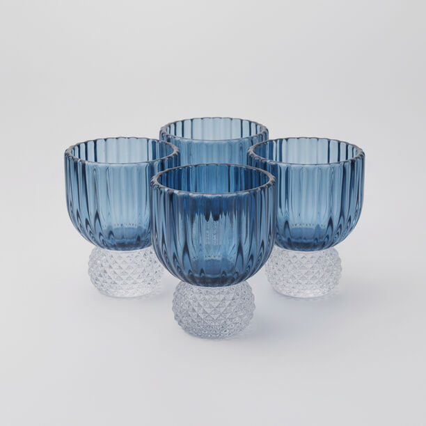 لا ميسا طقم أوعية حلويات صغيرة 4 قطع زجاج، أزرق image number 0