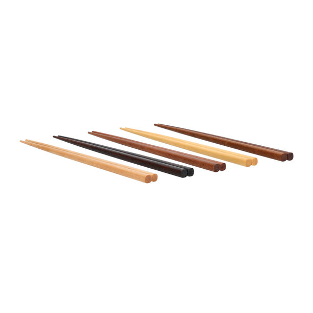 Alberto 10 Pieces Bamboo Chopsticks Set Assorted Brown Colors image number 2
