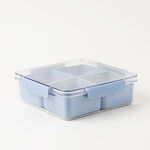 البرتو علبة حفظ طعام مربعة 4 أقسام 23.7*23.7*7.5سم، أزرق image number 1