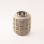 Homez beige ceramic candle holder 14*14*16 cm image number 3