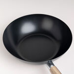 Wok Pan W/Wood Handle Non Stick Round Dia:25Cm 1.5Mm Black Japan image number 2
