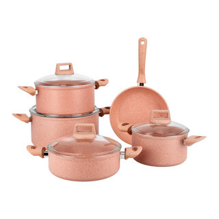 9 Pcs Forge Aluminum Granite Cookware Set