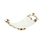 Pedestal Tray White&Satin Gold image number 1