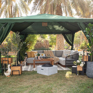 Lux L shaped patio set 2pcs, gray