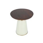 Side Table White Glass Base White Gold Brass Top 46*46 cm image number 3