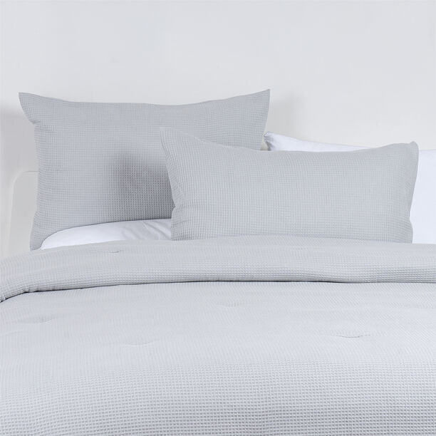 2 Piesce Heavy Waffle Structured Twin Size Comforter Set image number 1
