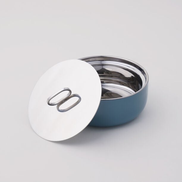 لا ميسا وعاء تقديم بورسلان بغطاء ستانلس 16*6.5 سم image number 2