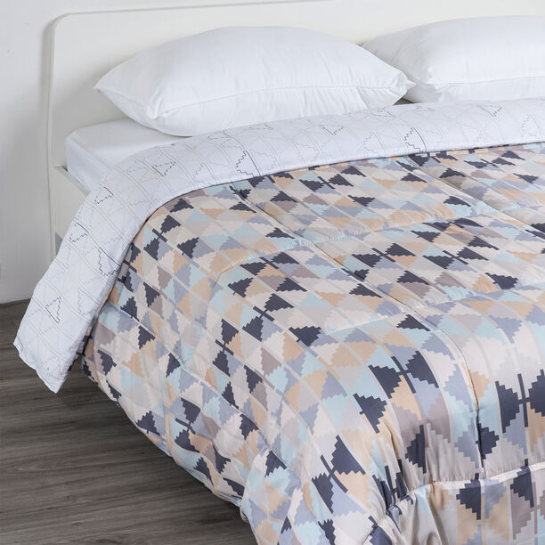 Cottage multicolour Ikkat print comforter twin size image number 0
