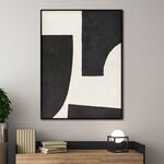 Homez geometric design canvas art in wooden frame 90* 120*4.5cm image number 1