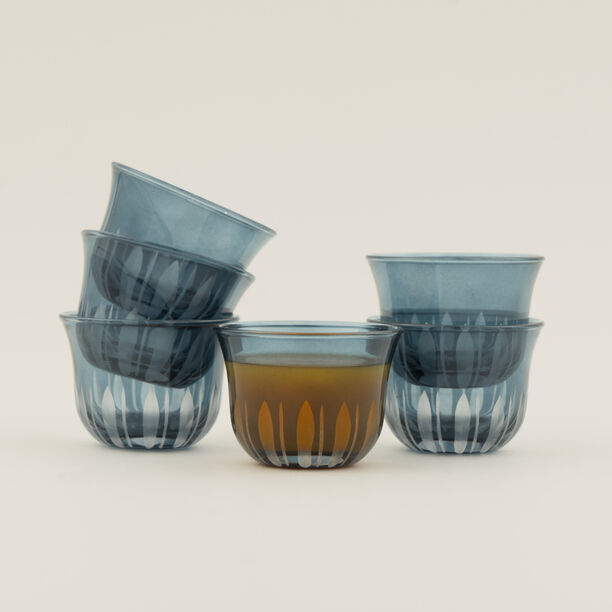 Dallaty 6pcs glass coffee cup set, blue image number 0