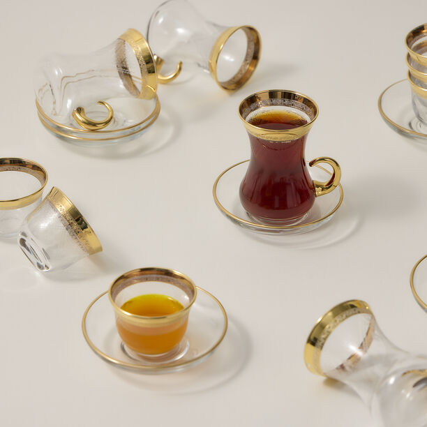 18 Piece Tea Set Gold Rim image number 4