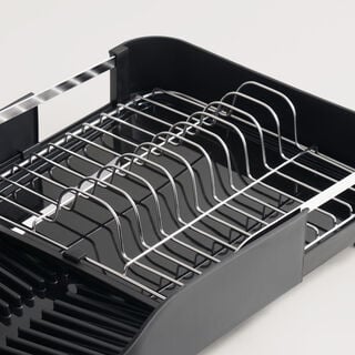 Alberto stainless steel expandable dish rack, black 35*32.4*10.5cm