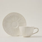 Off white porcelain Asian tea cups set 11 pcs image number 2