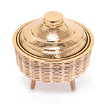 طبق تقديم ستانلس ستيل بغطاء من الخيزران image number 2
