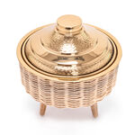 Small Bamboo Basket With Jar Gold image number 2