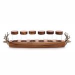  GLASS SPICE JARS ON ACACIA WOOD RACK image number 2
