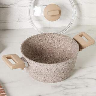 Alberto 7pcs granite cookware set pink