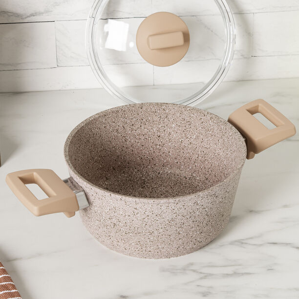 Alberto 7pcs granite cookware set pink image number 2