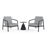 Homze Aluminium Lounge Chair And Side Table Havana, Black 81*89.3*71.8 Cm image number 1