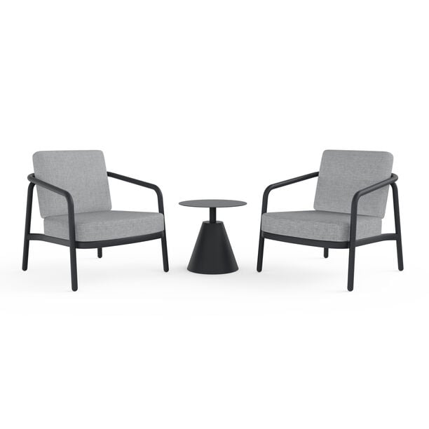 Homze Aluminium Lounge Chair And Side Table Havana, Black 81*89.3*71.8 Cm image number 1