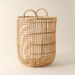 Homez rattan round basket M, beige 30*30*42cm image number 1