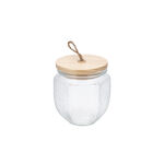 GLASS STORAGE JAR with wooden image number 1