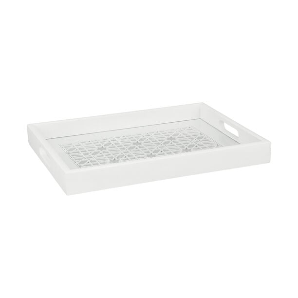 Wood Tray Pp 1Pc White Gray image number 2