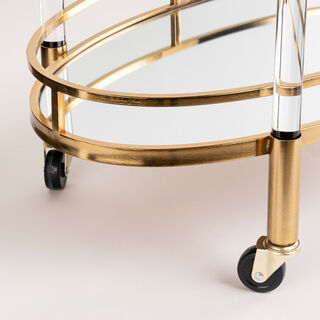 Acrylic Oval Serving Trolley