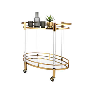 Acrylic Oval Serving Trolley