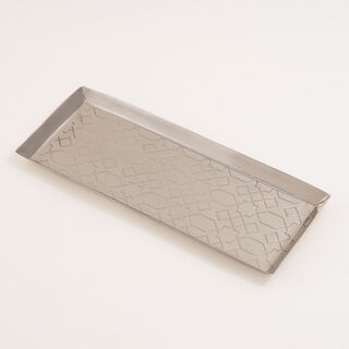 دلتي صينية تقديم 40*30*3سم، فضي