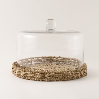 La Mesa Cake Stand Large Rattan H:20Cm T:28Cm D: 31Cm