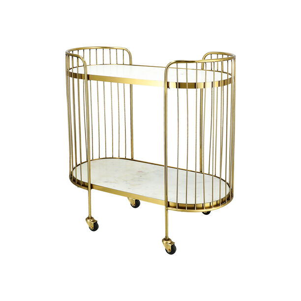 Serving Trolley Stainless Steel and Marble 82*40*86 Cm image number 3