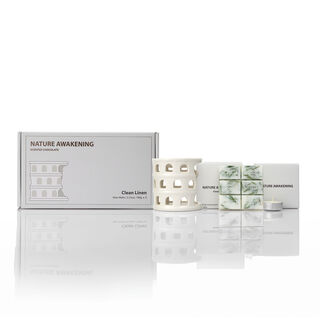 Gift box of wax and tea lights with holder cashmere vanilla