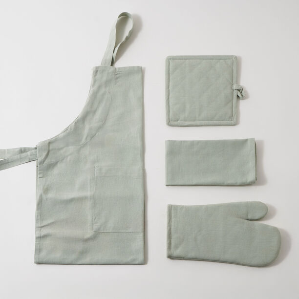 Alberto 100% Cotton Kitchen Set Of 4Pcs, Green image number 0