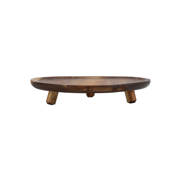Alberto wooden oval serving plate with legs 32*5.5 cm image number 0