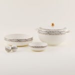 La Mesa Pearl Collection 47 Pcs Porcelain Dining Set, White Pearl image number 5