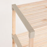 Homez Fixwood 3 Floor Wooden Shelf, Beige 79*33*41Cm image number 1