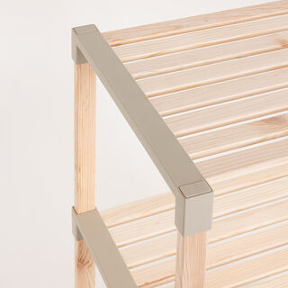 Homez Fixwood 3 Floor Wooden Shelf, Beige 79*33*41Cm