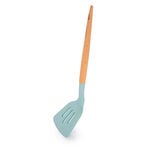 Alberto Silicone Slotted Turner With Wooden Handle Blue  image number 0