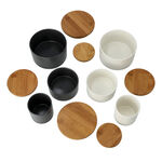 6 Pcs Set Kitchen Storage Jar with Bamboo Lid image number 3