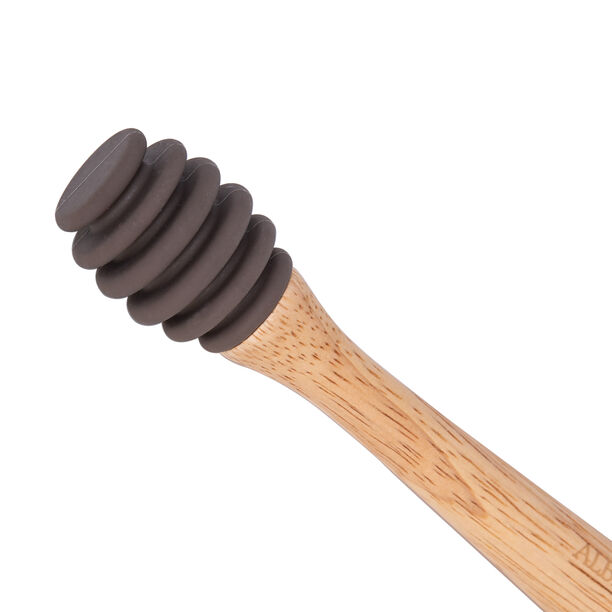 Alberto Silicone Honey Dipper With Wooden Hand Dark Brown image number 1