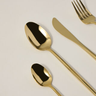 16 Pcs Cutlery Set Modern Gold