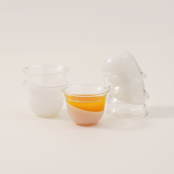 دلتي فناجين قهوة زجاجية 6 قطع باللون الأبيض image number 0