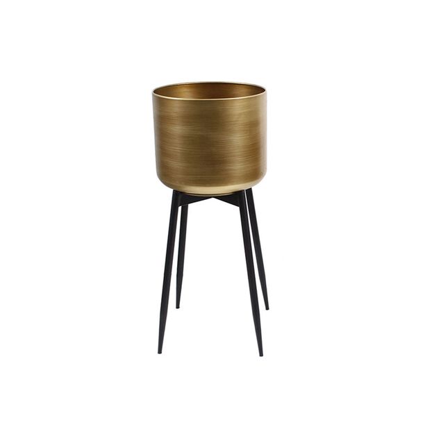 Planter With Stand Metal Gold image number 0