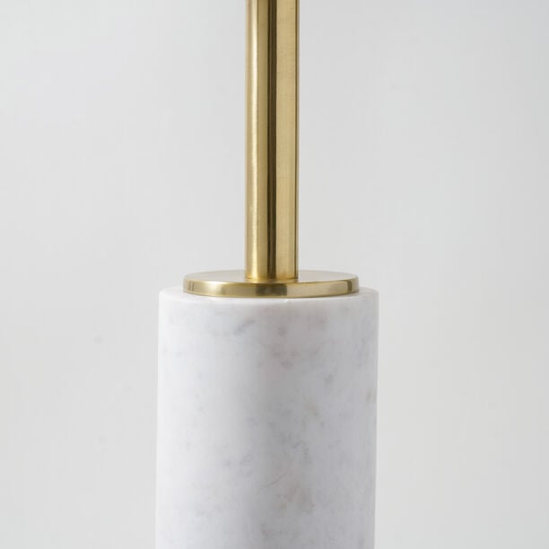 Homez marble side table 31*31*62cm, white image number 1
