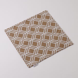 100% Cotton cushion cover with Geometric Embroidery Sand 45x45cm