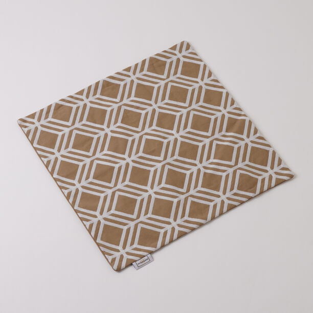 100% Cotton cushion cover with Geometric Embroidery Sand 45x45cm image number 2