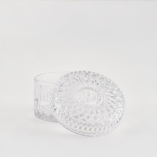 هومز علبة مناديل دايموند زجاج شفاف 16*16*11سم image number 1