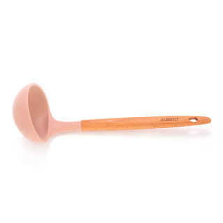 Alberto Silicone Soup Ladle With Wooden Handle Blue 