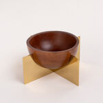 Nuts Bowl Wood With Steel X Gold image number 0